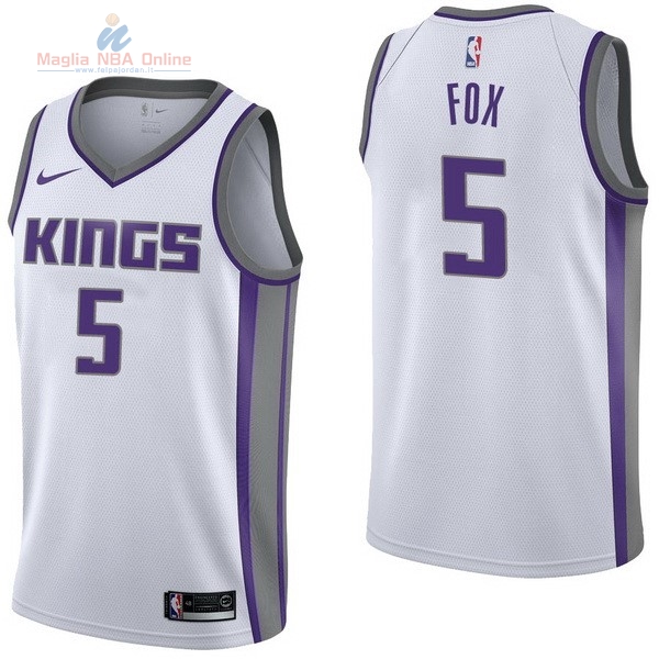 Acquista Maglia NBA Nike Sacramento Kings #5 De'Aaron Fox Bianco Association