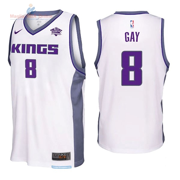 Acquista Maglia NBA Nike Sacramento Kings #8 Rudy Gay Bianco