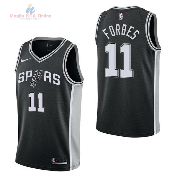 Acquista Maglia NBA Nike San Antonio Spurs #11 Bryn Forbes Nero Icon