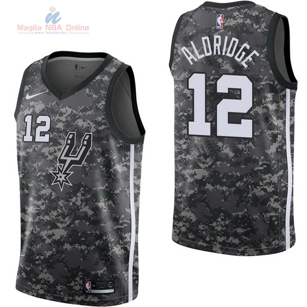 Acquista Maglia NBA Nike San Antonio Spurs #12 LaMarcus Aldridge Nike Camouflage Città