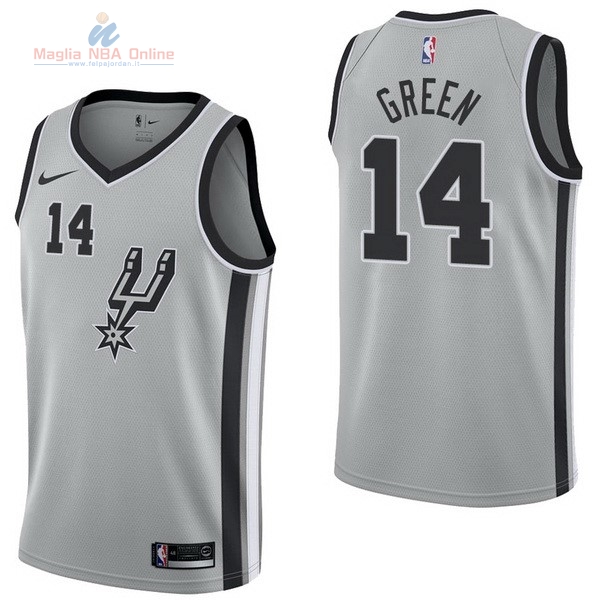 Acquista Maglia NBA Nike San Antonio Spurs #14 Danny Green Grigio Statement