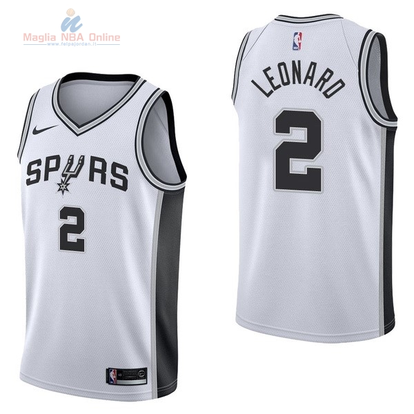 Acquista Maglia NBA Nike San Antonio Spurs #2 Kawhi Leonard Bianco Association