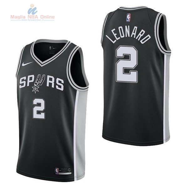 Acquista Maglia NBA Nike San Antonio Spurs #2 Kawhi Leonard Nero Icon