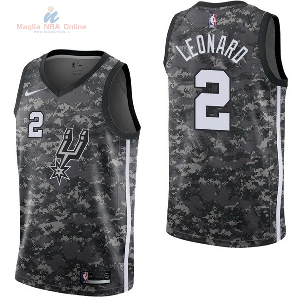 Acquista Maglia NBA Nike San Antonio Spurs #2 Kawhi Leonard Nike Camouflage Città