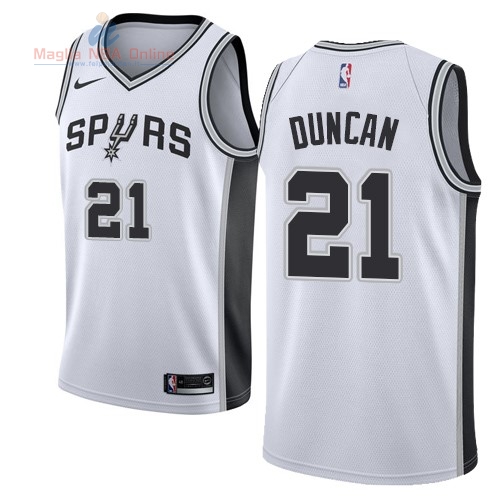 Acquista Maglia NBA Nike San Antonio Spurs #21 Tim Duncan Bianco Association