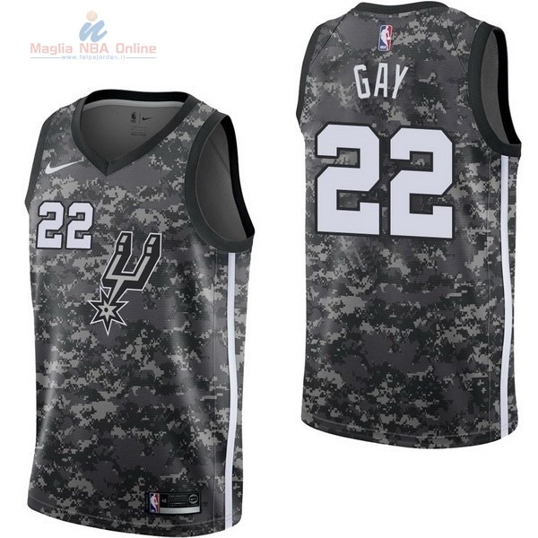 Acquista Maglia NBA Nike San Antonio Spurs #22 Rudy Gay Nike Camouflage Città