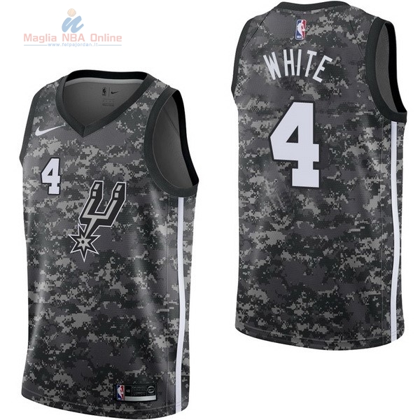 Acquista Maglia NBA Nike San Antonio Spurs #4 Derrick White Nike Camouflage Città