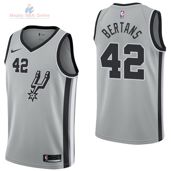 Acquista Maglia NBA Nike San Antonio Spurs #42 Davis Bertans Grigio Statement