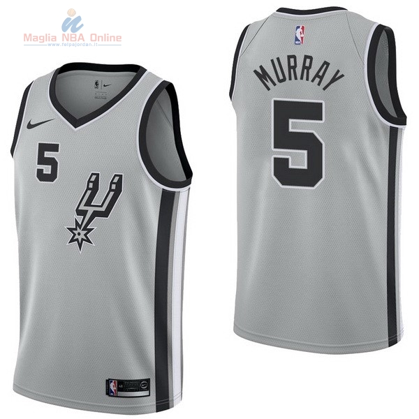 Acquista Maglia NBA Nike San Antonio Spurs #5 Dejounte Murray Grigio Statement