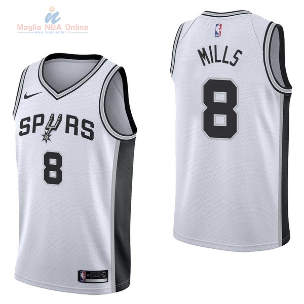 Acquista Maglia NBA Nike San Antonio Spurs #8 Patty Mills Bianco Association