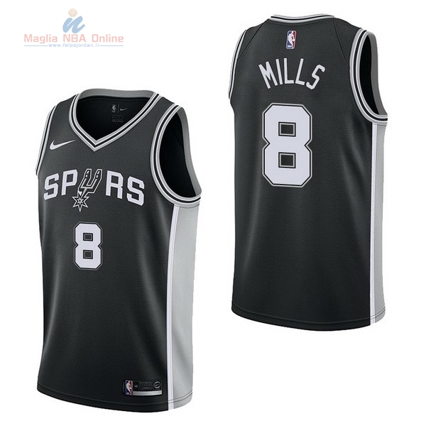 Acquista Maglia NBA Nike San Antonio Spurs #8 Patty Mills Nero Icon