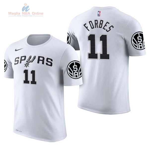 Acquista Maglia NBA Nike San Antonio Spurs Manica Corta #11 Bryn Forbes Bianco