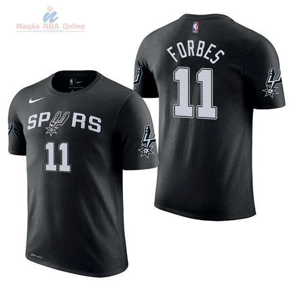 Acquista Maglia NBA Nike San Antonio Spurs Manica Corta #11 Bryn Forbes Nero