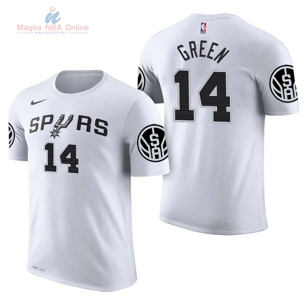 Acquista Maglia NBA Nike San Antonio Spurs Manica Corta #14 Danny Green Bianco