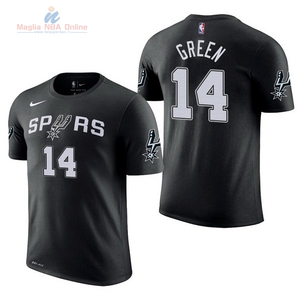 Acquista Maglia NBA Nike San Antonio Spurs Manica Corta #14 Danny Green Nero