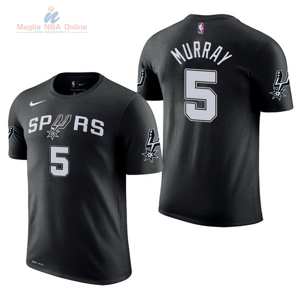 Acquista Maglia NBA Nike San Antonio Spurs Manica Corta #5 Dejounte Murray Nero