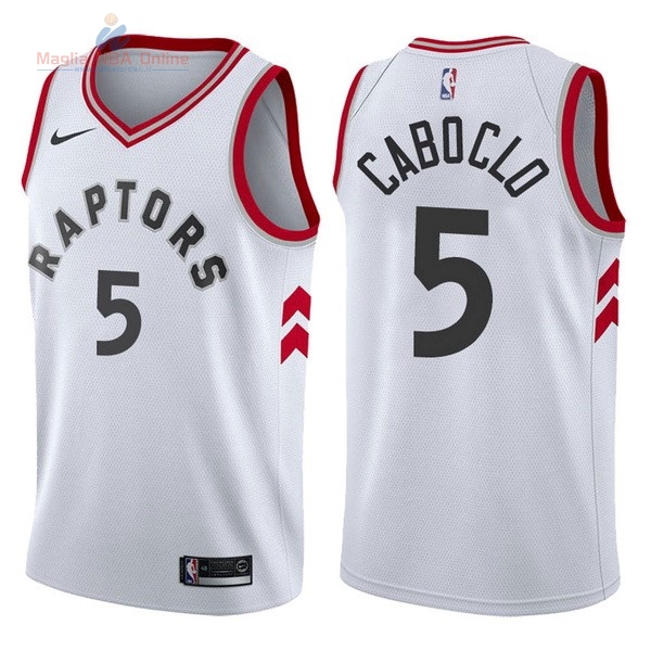 Acquista Maglia NBA Nike Toronto Raptors #5 Marroneo Caboclo Bianco Association