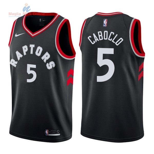 Acquista Maglia NBA Nike Toronto Raptors #5 Marroneo Caboclo Nero Statement