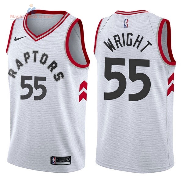 Acquista Maglia NBA Nike Toronto Raptors #55 Delon Wright Bianco Association