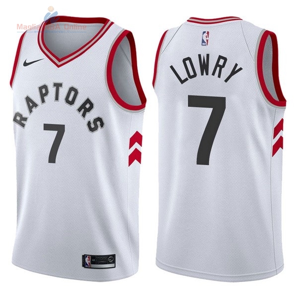 Acquista Maglia NBA Nike Toronto Raptors #7 Kyle Lowry Bianco Association