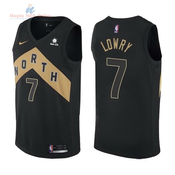 Acquista Maglia NBA Nike Toronto Raptors #7 Kyle Lowry Nero City