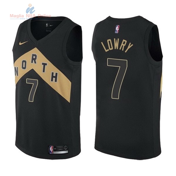 Acquista Maglia NBA Nike Toronto Raptors #7 Kyle Lowry Nike Nero Città