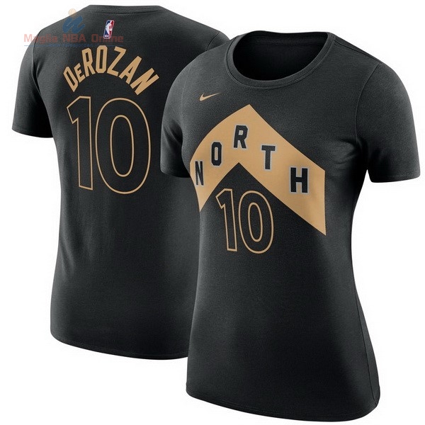 Acquista Maglia NBA Nike Toronto Raptors Manica Corta #10 DeMar DeRozan Nike Nero Città