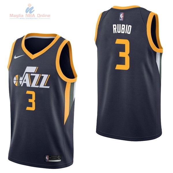 Acquista Maglia NBA Nike Utah Jazz #3 Ricky Rubio Marino Icon