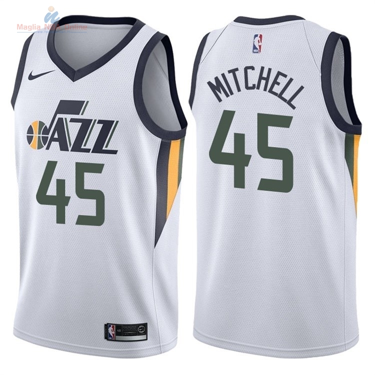 Acquista Maglia NBA Nike Utah Jazz #45 Donovan Mitchell Bianco Association