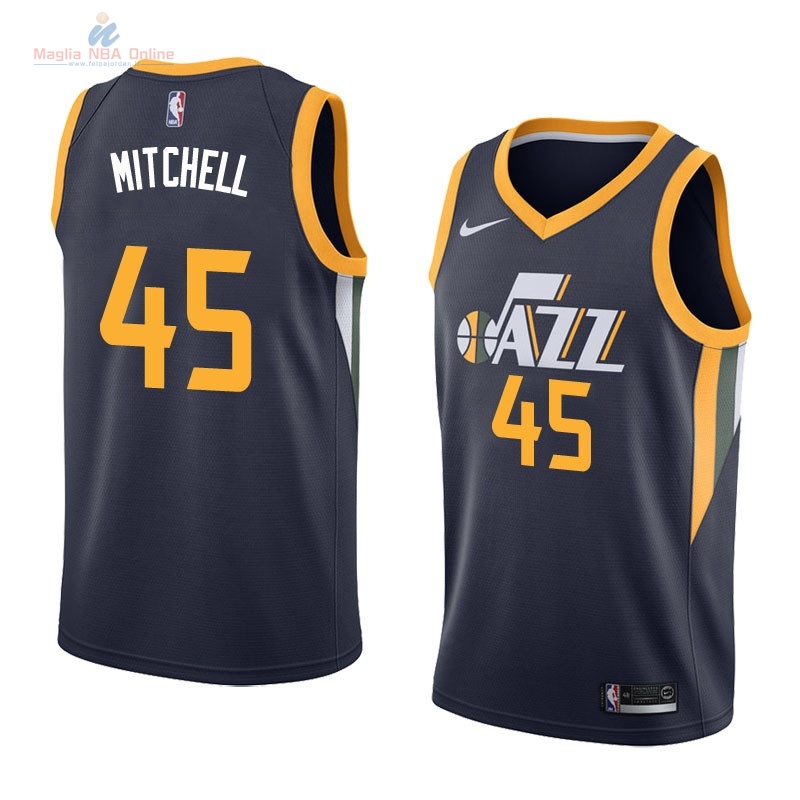 Acquista Maglia NBA Nike Utah Jazz #45 Donovan Mitchell Marino Icon