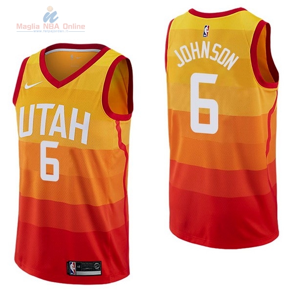 Acquista Maglia NBA Nike Utah Jazz #6 Joe Johnson Nike Giallo Città