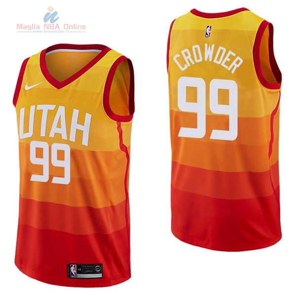 Acquista Maglia NBA Nike Utah Jazz #99 Jae Crowder Nike Giallo Città