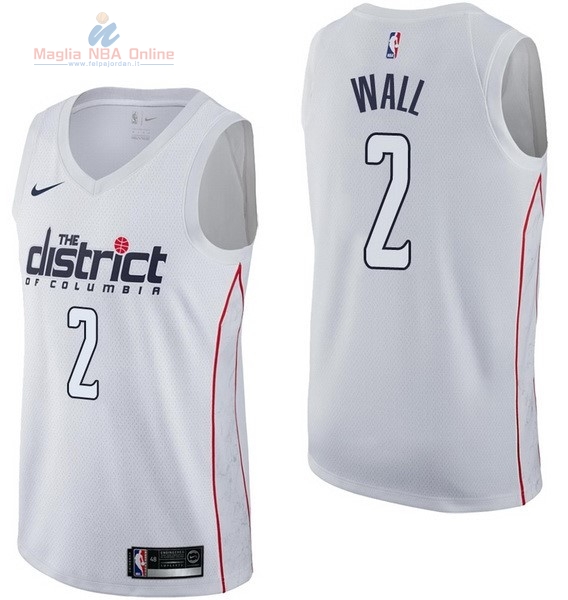 Acquista Maglia NBA Nike Washington Wizards #2 John Wall Nike Bianco Città