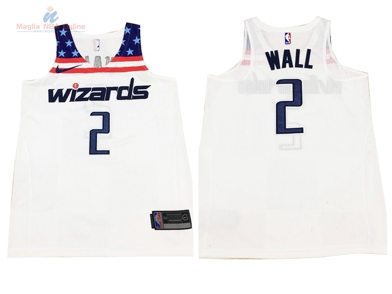 Acquista Maglia NBA Nike Washington Wizards #2 John Wall Tutto Bianco