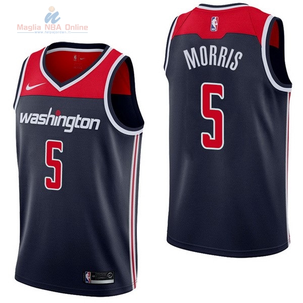 Acquista Maglia NBA Nike Washington Wizards #5 Markieff Morris Marino Statement