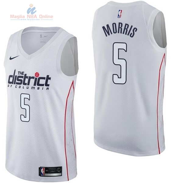 Acquista Maglia NBA Nike Washington Wizards #5 Markieff Morris Nike Bianco Città