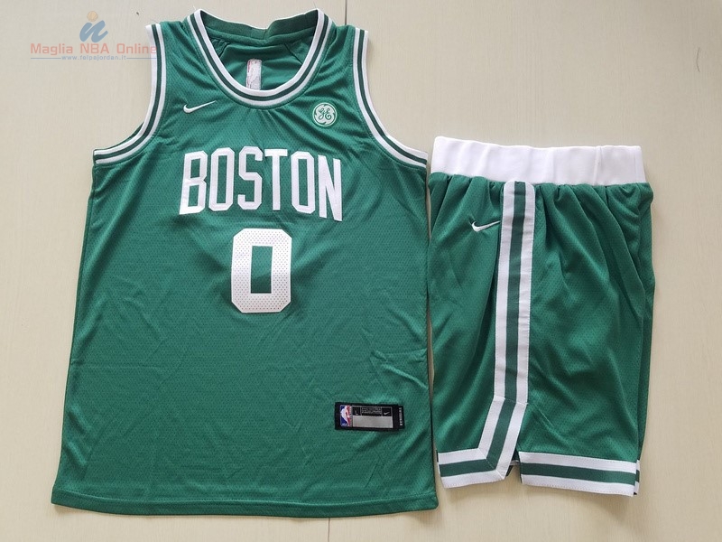 Acquista Maglia NBA Set Completo Bambino Boston Celtics #0 Jayson Tatum Verde 2017-18