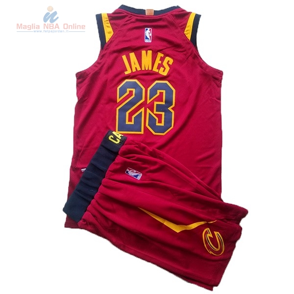 Acquista Maglia NBA Set Completo Bambino Cleveland Cavaliers #23 LeBron James Rosso 2017-18