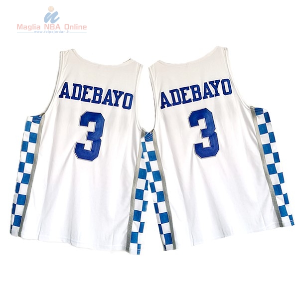 Acquista Maglia NCAA Kansas #3 Bam Adebayo Bianco