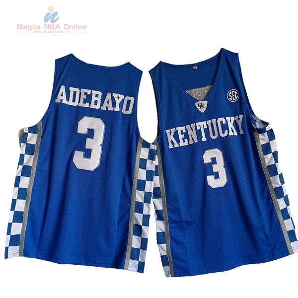 Acquista Maglia NCAA Kansas #3 Bam Adebayo Blu