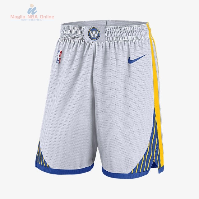 Acquista Pantaloni Basket Bambino Golden State Warriors Bianco