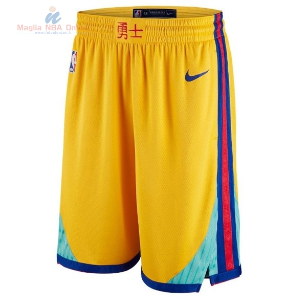 Acquista Pantaloni Basket Golden State Warriors Giallo Città