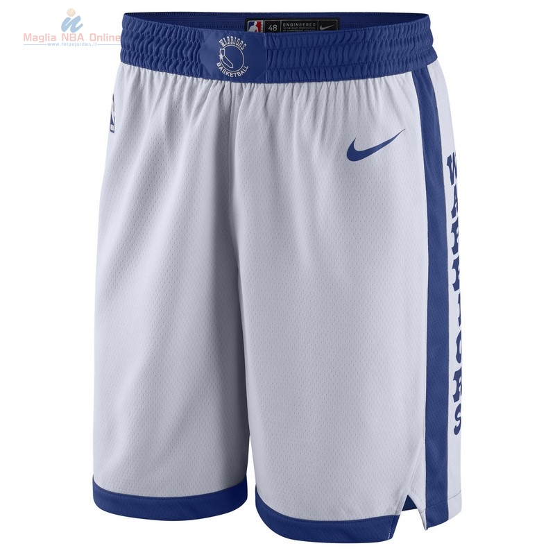 Acquista Pantaloni Basket Golden State Warriors Nike Retro Bianco