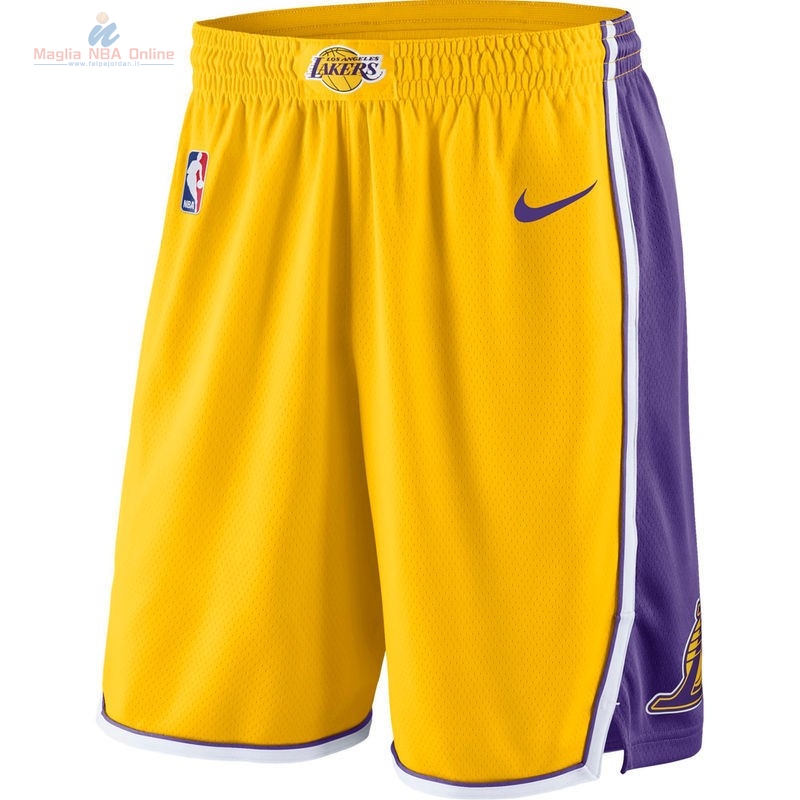 Acquista Pantaloni Basket Los Angeles Lakers Nike Giallo