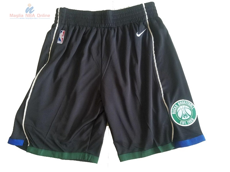 Acquista Pantaloni Basket Milwaukee Bucks Nike Nero