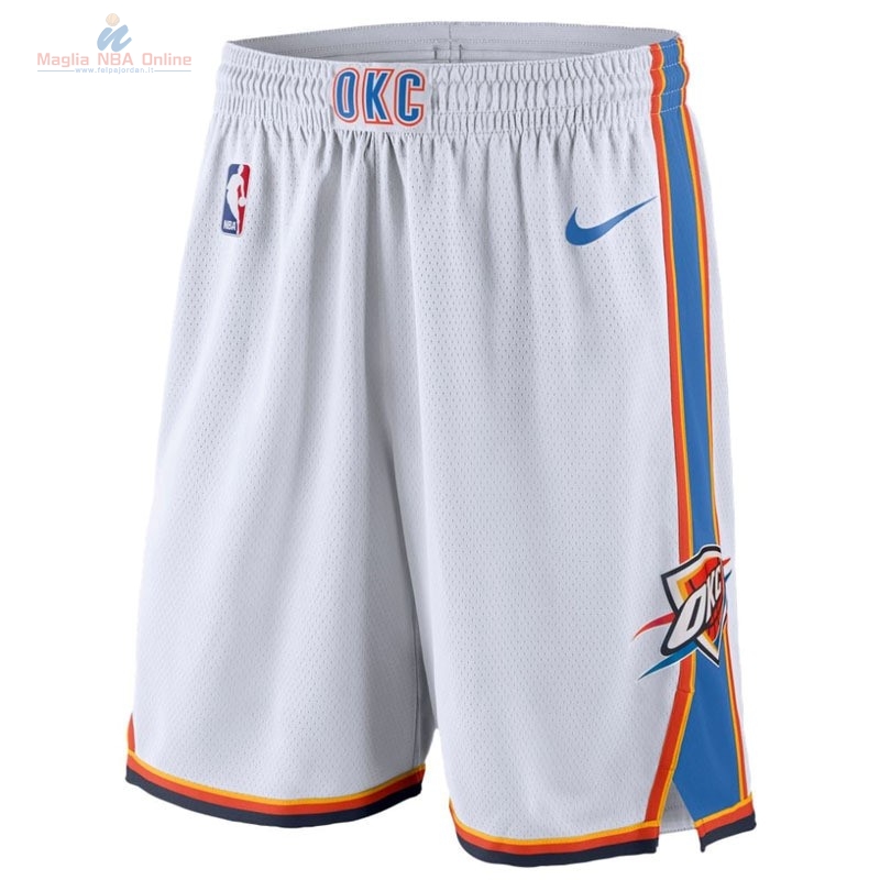 Acquista Pantaloni Basket Oklahoma City Thunder Nike Bianco
