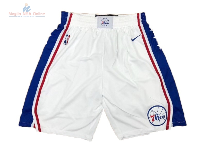 Acquista Pantaloni Basket Philadelphia Sixers Nike Bianco