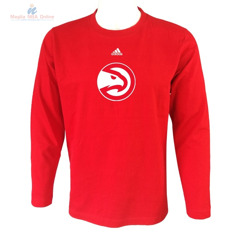 Acquista T-Shirt Atlanta Hawks Maniche Lunghe Rosso