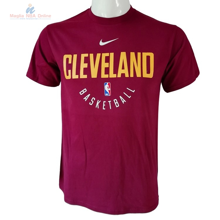 Acquista T-Shirt Cleveland Cavaliers Nike Borgogna