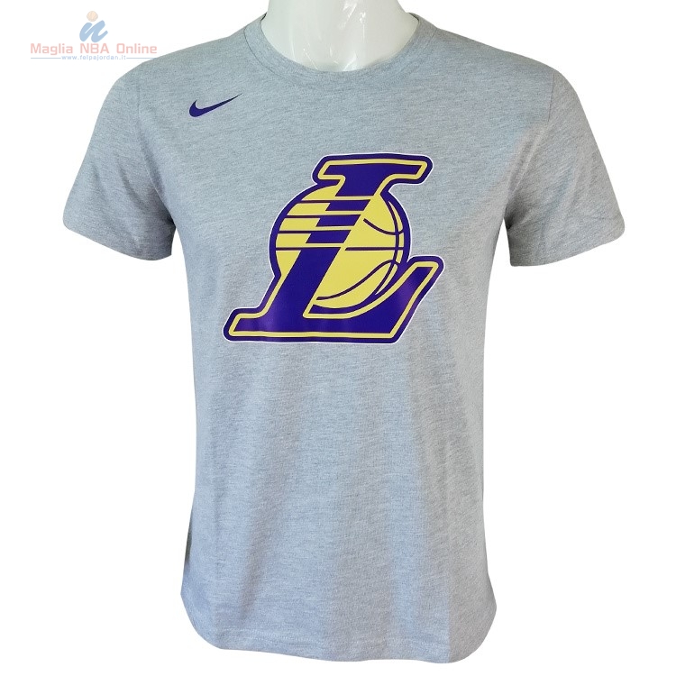 Acquista T-Shirt Los Angeles Lakers Nike Grigio